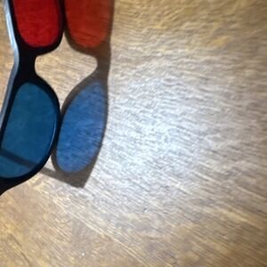 PROVIEW Color Correcting 3D Glasses Red Blue Lens Black Wayfarer Plastic Frame